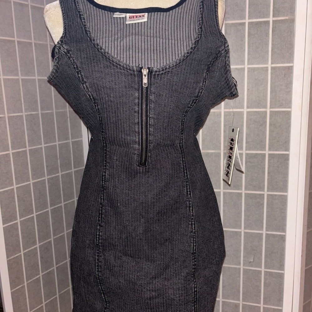 Black denim dress